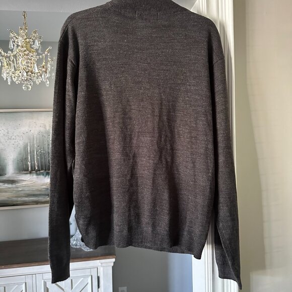 Vroom & Dreesman Dark Grey Zip-Up Sweater (Men's Large) - Picture 4 of 5